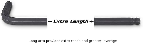 Miniatura 5 de Capri Tools Juego de llaves hexagonales premium, extremo de bolígrafo de brazo largo, llave Allen, métrica, acero S2 prémium