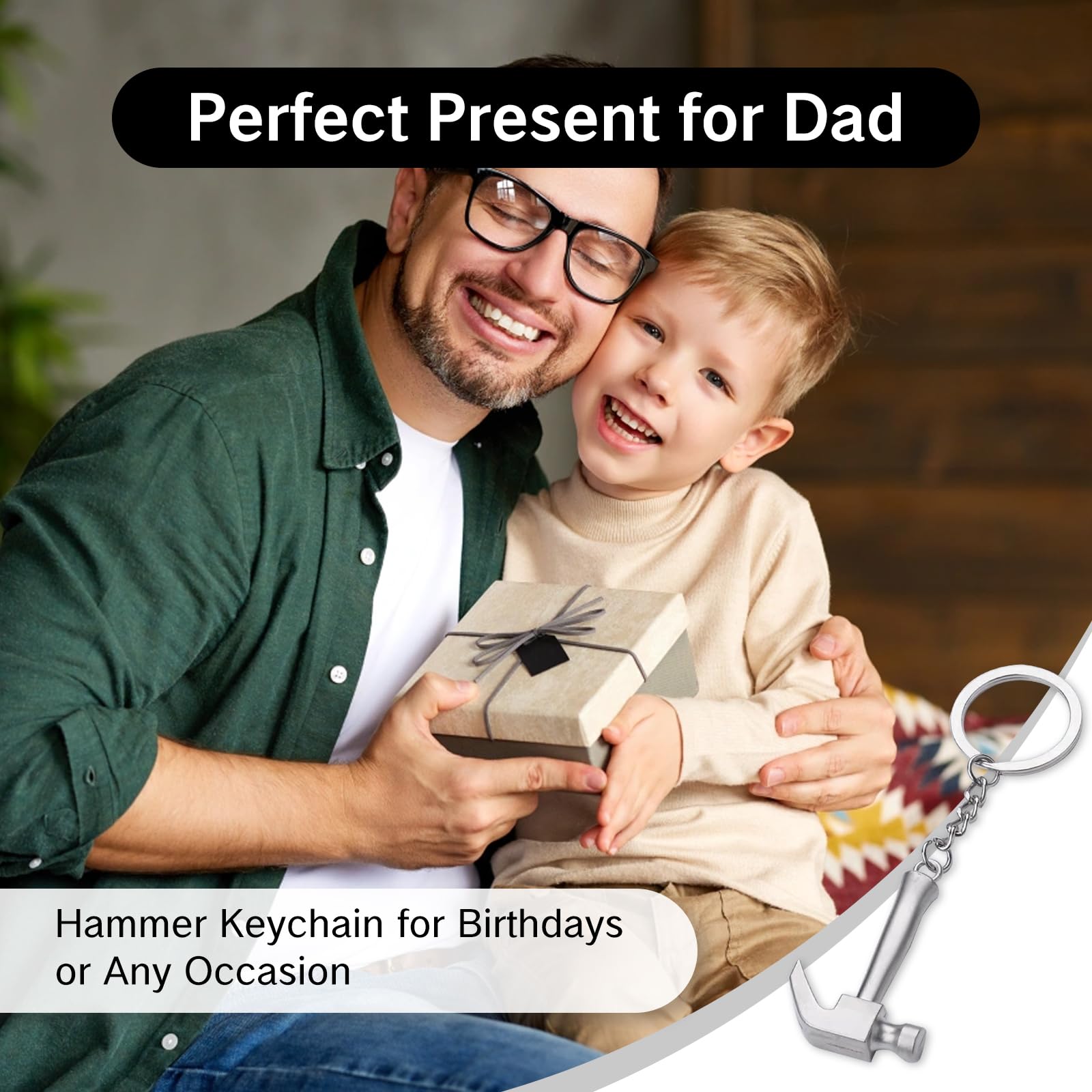 Hammer Keychain Tiny Construction Ornament for Engineers Car Key Stick Figure Tool Creative Metal Chain Pendant Unique Present for Men