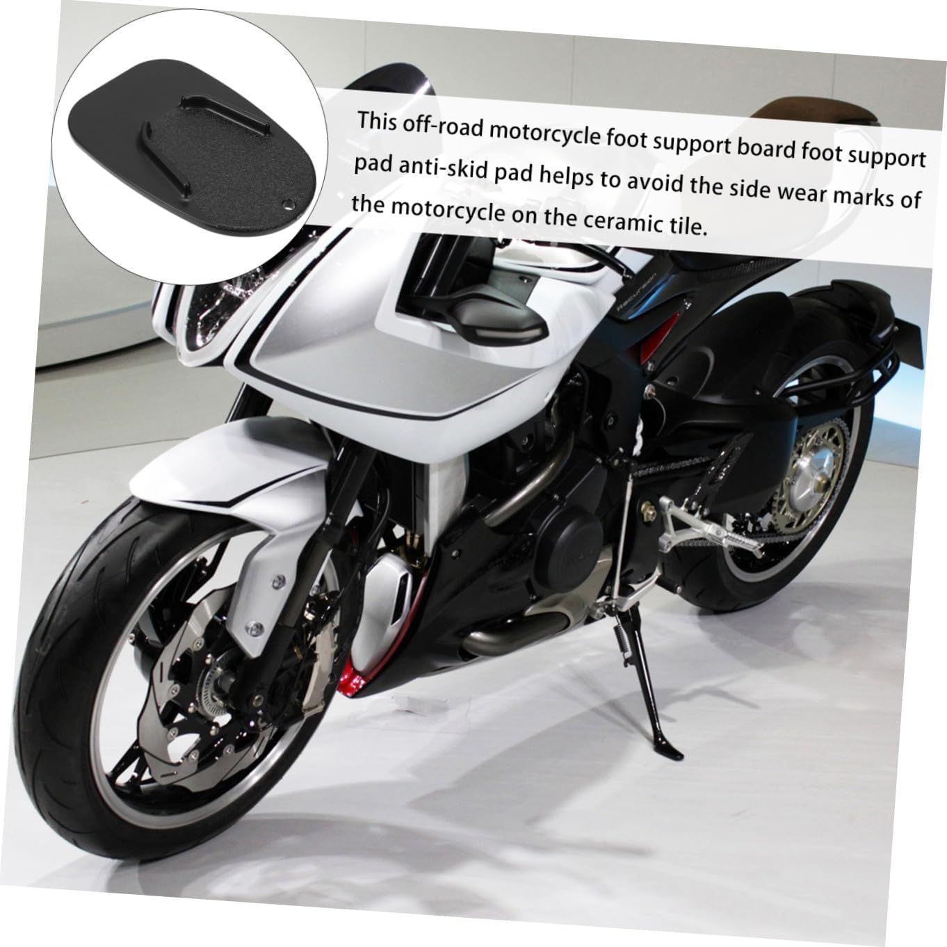 Luxshiny 1pc Motorcycle Kickstand Support Pad Side Stand Extension for Off-road and Weather-resistant and Lightweight Design for Parking Various