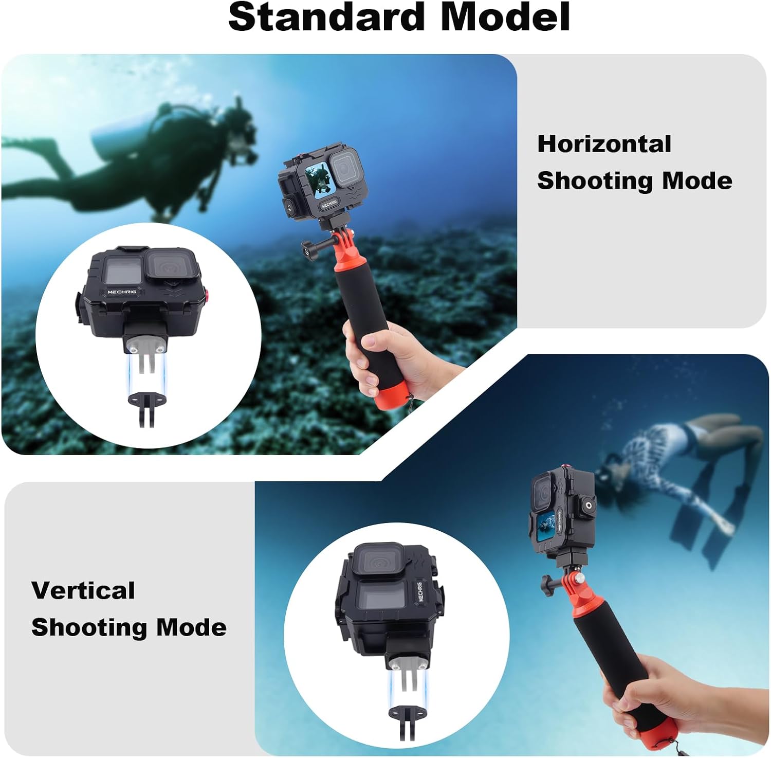 Aluminum Waterproof Case for GoPro HERO13 Black HERO12 HERO11 HERO10 HERO9 Action Camera 80M Deep Waterproof Horizontal and Vertical Shooting Switch (Quick Release-63075) - Image 9