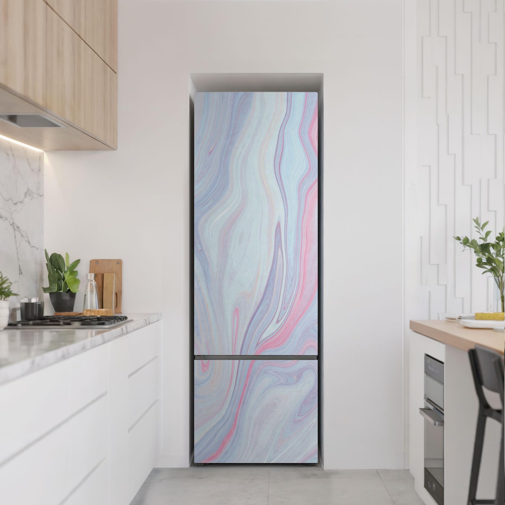Aufkleber für den Kühlschrank 60x180 cm Matt Dekorfolie Dekoration für Küche in vielen Designs Kühlschrankfolie Selbstklebend Schutz vor Beschädigungen - Abstraktes flüssiges Muster