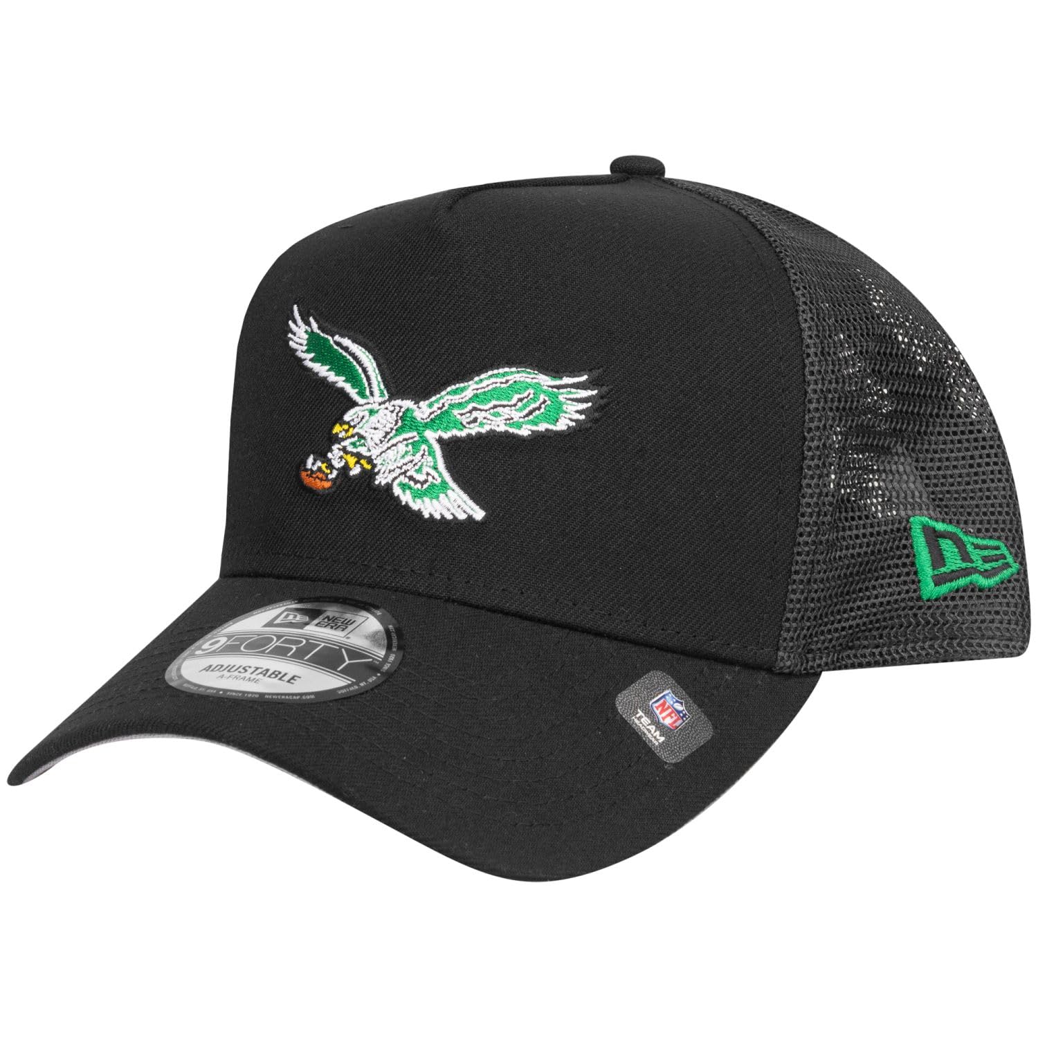 New Era A-Frame Trucker Cap - Philadelphia Eagles Retro - One Size Black