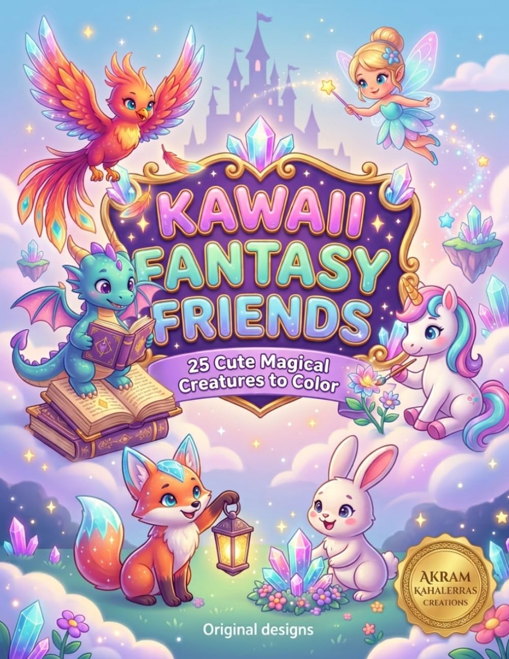 Kawaii Fantasy Friends: 25 cute magical creatures to color