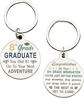 8th Grade Graduation Gifts Class Of 2026 Graduation Keychain for College Students Stainless Steel Keychain Gifts for Middle School Graduates Essentials Accessories for 2026 Souvenir