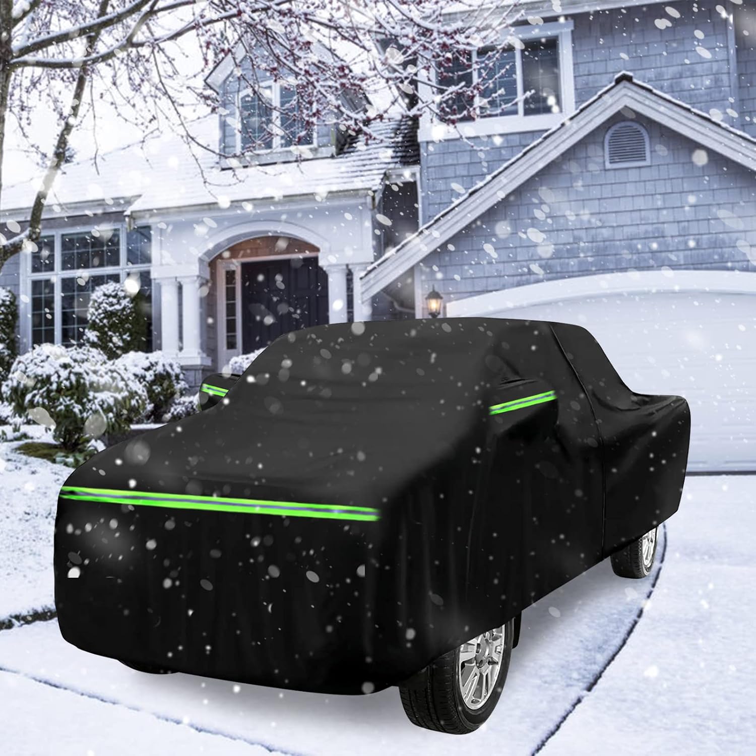 Waterproof Car Covers Replace for 2021-2025 Hyundai Santa Cruz, 6 Layers All Weather Custom-fit Car Cover with Zipper Door & Windproof Bands for Snow Rain Dust Hail Protection (Santa Cruz)