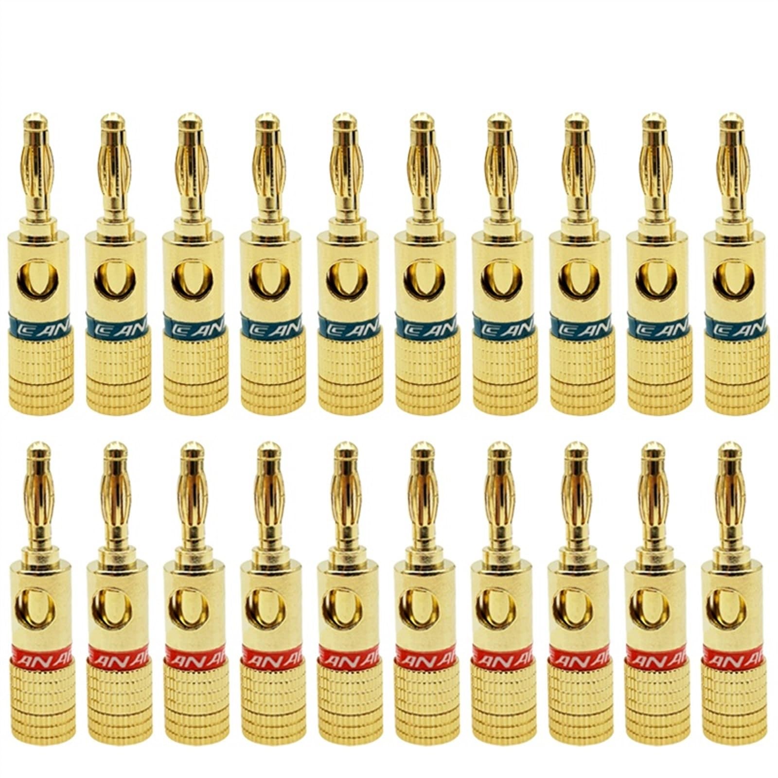 8 Stück/Set 4 mm Bananenstecker-Buchse, 24 Karat vergoldet, reines Kupfer, Audio-Lautsprecher-Anschlussklemme (Color : 4 Red 4 Blue)