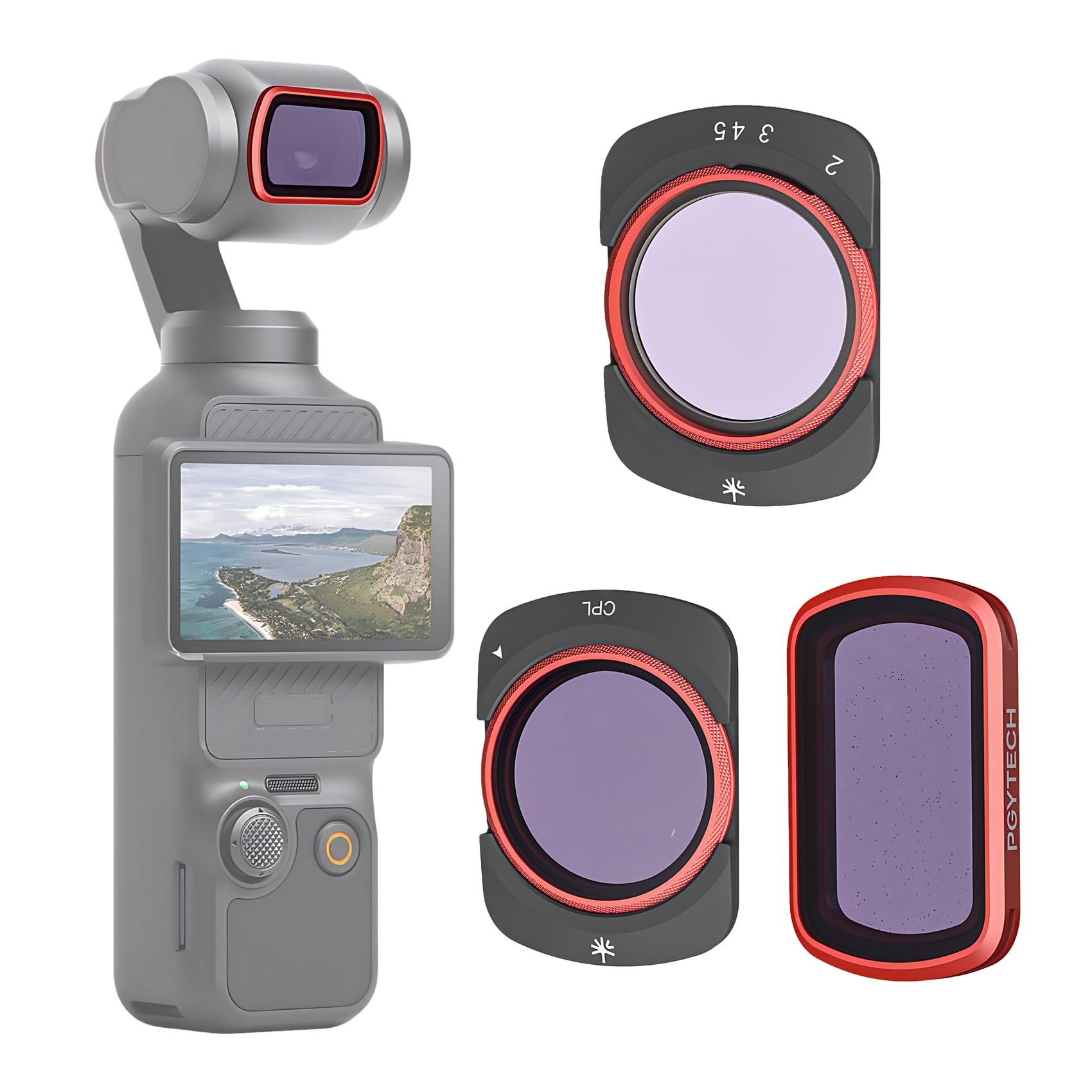 PGYTECH Magnetischer Filter für DJI Osmo Pocket 4/Pocket 3 Polfilter | 3 in 1 CPL+VND+Black Mist 1/4 Zirkularer Polarisationsfilter, Professionelles Optischem Glas, Wasserdicht Kratzfest Zubehör