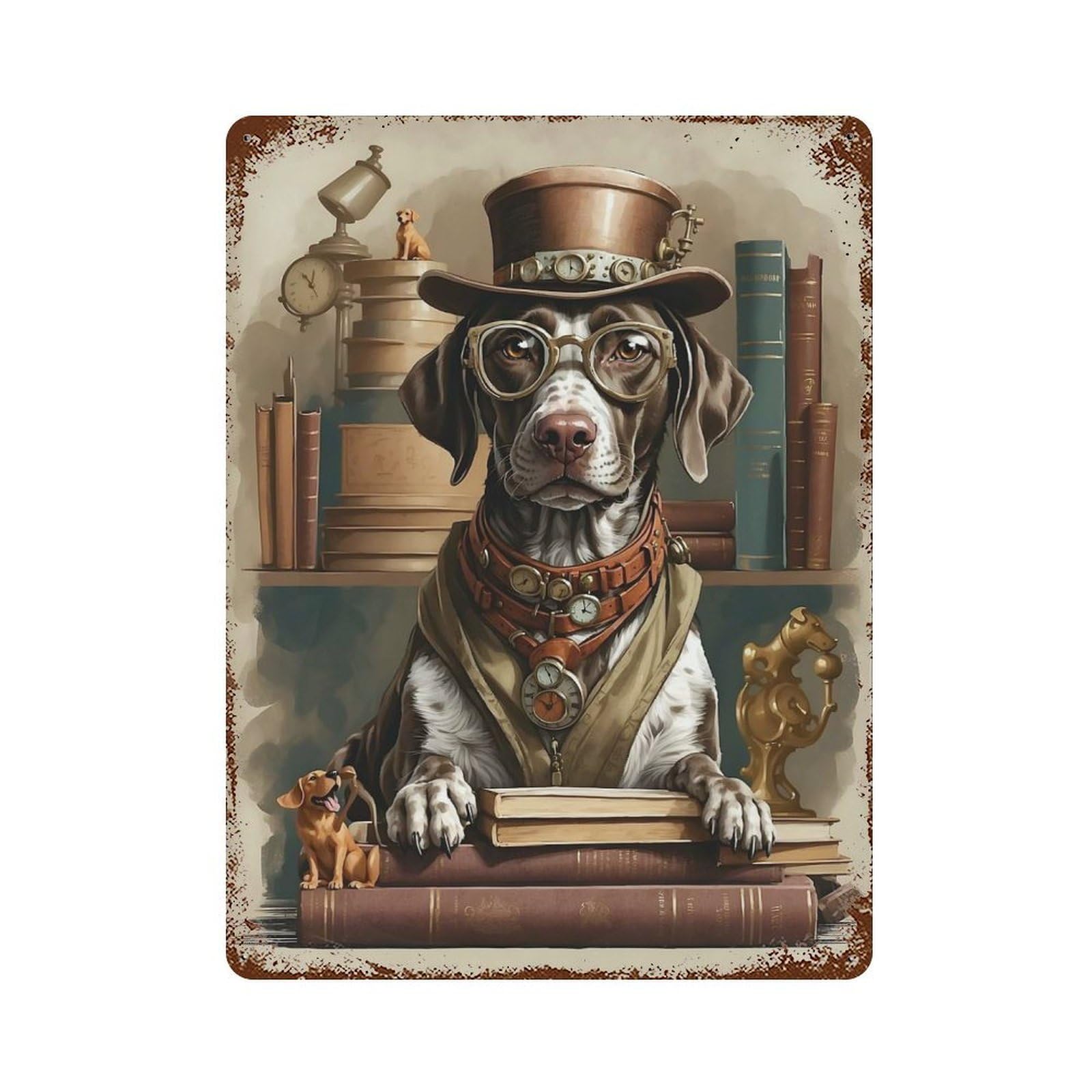 Smart German Pointer Dog Rustic Tin Plaque 15.7"x11.8", Ideal for Shed, Workshop And Garage Wall Decor