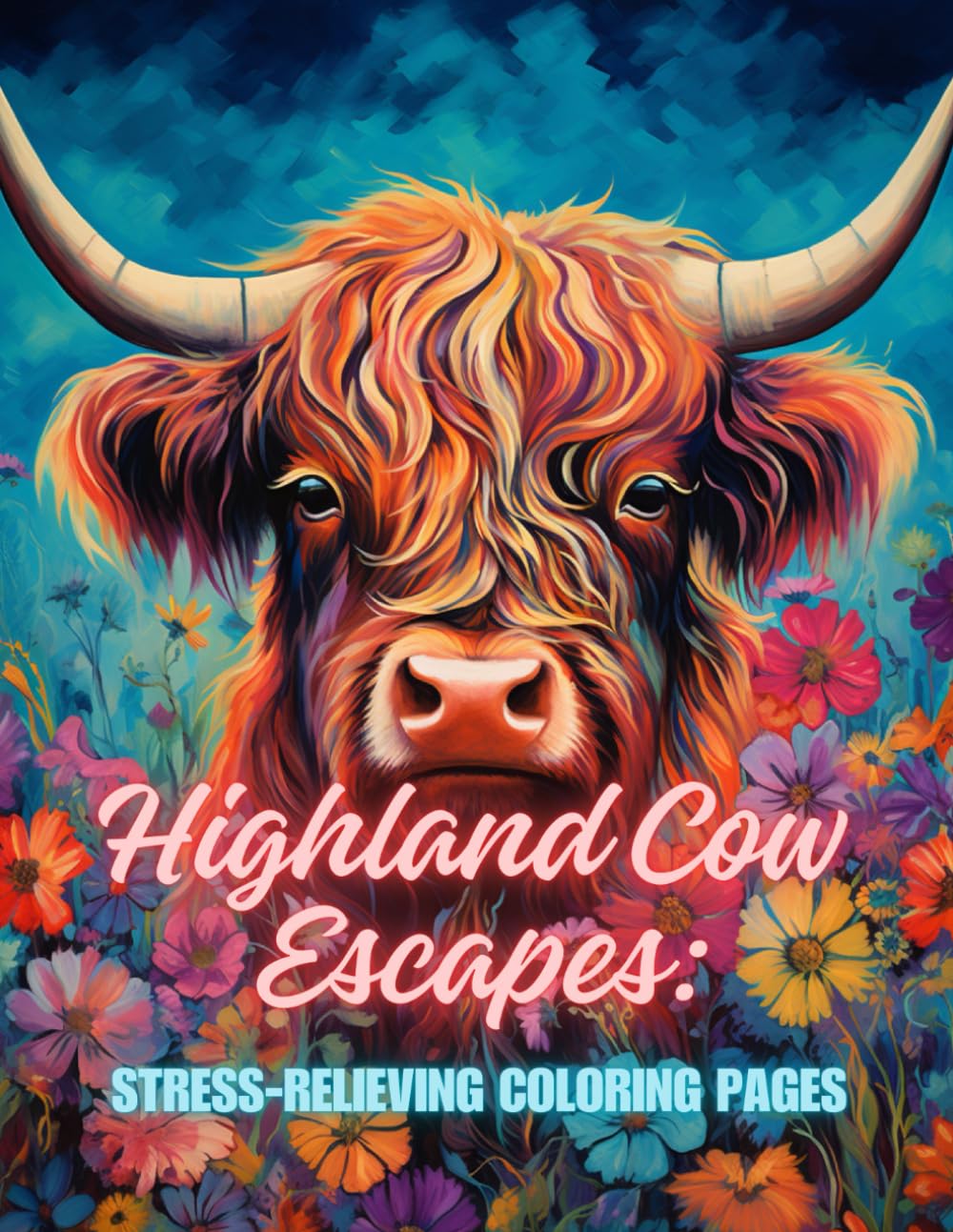 Highland Cow Escapes: Stress-Relieving Coloring Pages