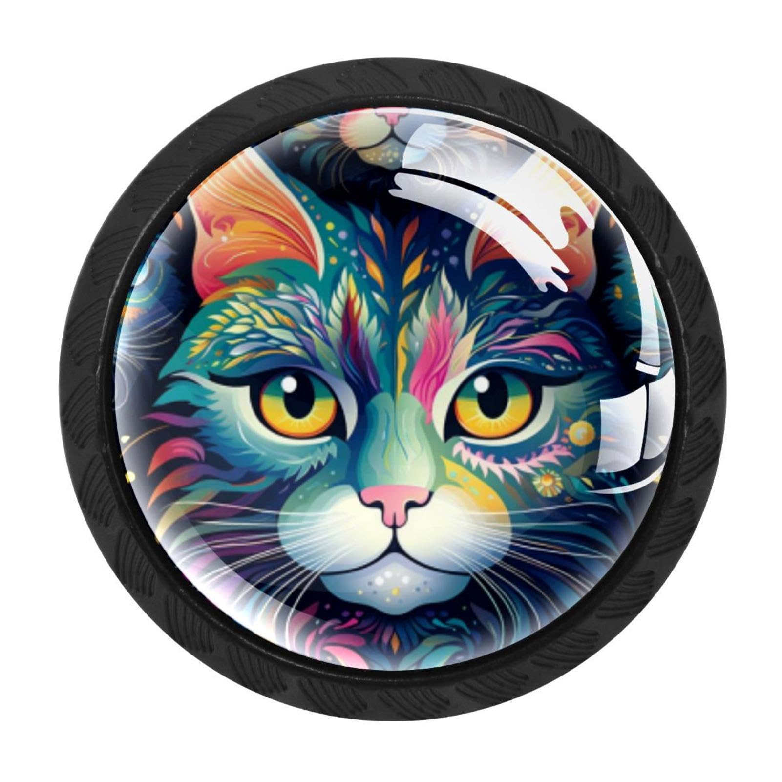Chenzzzz Multicolored 06 4 Pieces Kitchen Cabinet Knobs Cat Drawer Knobs Dresser Knobs Drawer Pulls Door Knobs Dresser Drawer Handles Knobs For Dresser Drawers