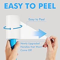 Vista 2 de Rodillo de pelusa extra pegajoso, juego de 400 hojas para eliminación de pelo de mascotas, removedor de pelusa de perros y gatos para ropa, muebles