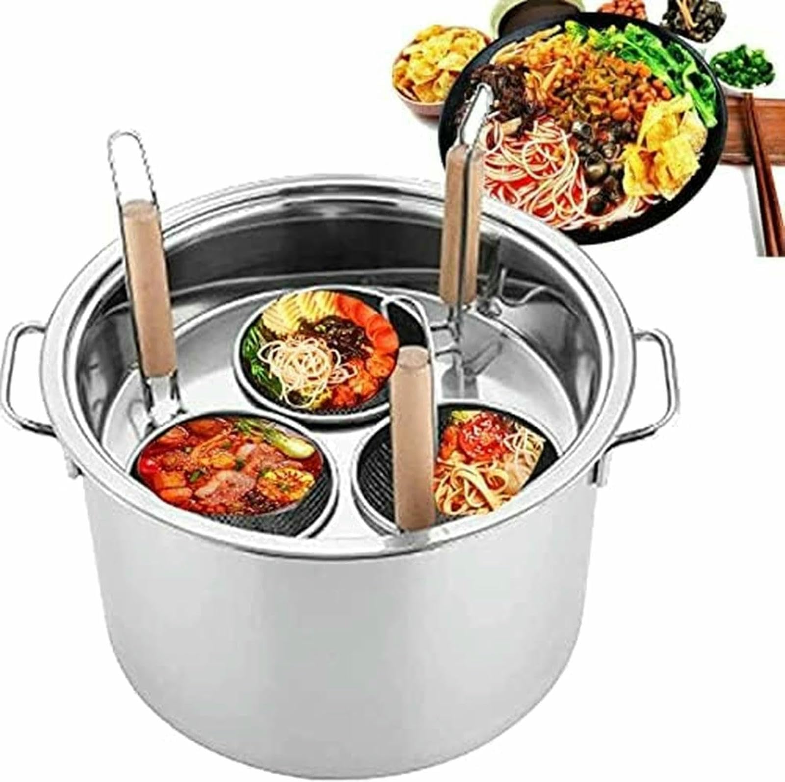 Pentole da Cucina, Set di Inserti per cuocipasta, pentola per Pasta in Acciaio Inossidabile, per Utensili da Cucina Commerciali per ristoranti e cucine domestiche