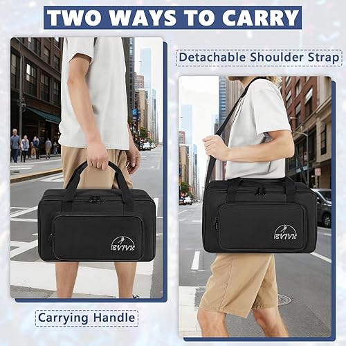 Miniatura 5 de Bolsa para Focos de 4 Par 5/16' Pañalera Acolchada para Iluminación de Escenario con Separadores, Asa, Correas, Negra