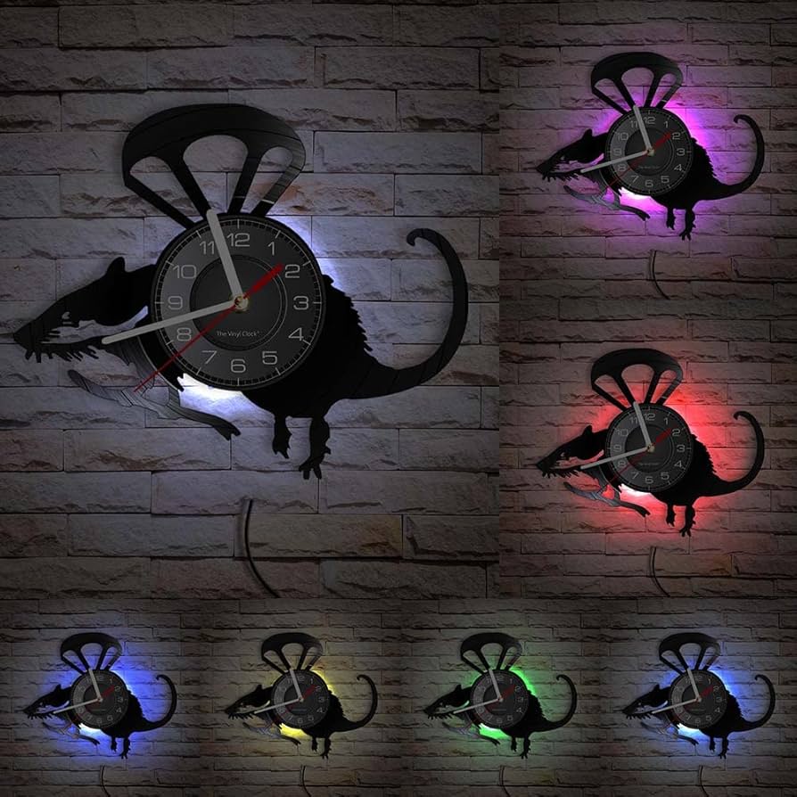 Amazon.com: Timethink 12'' Banksy Rat LED Wall Art Clock with 7