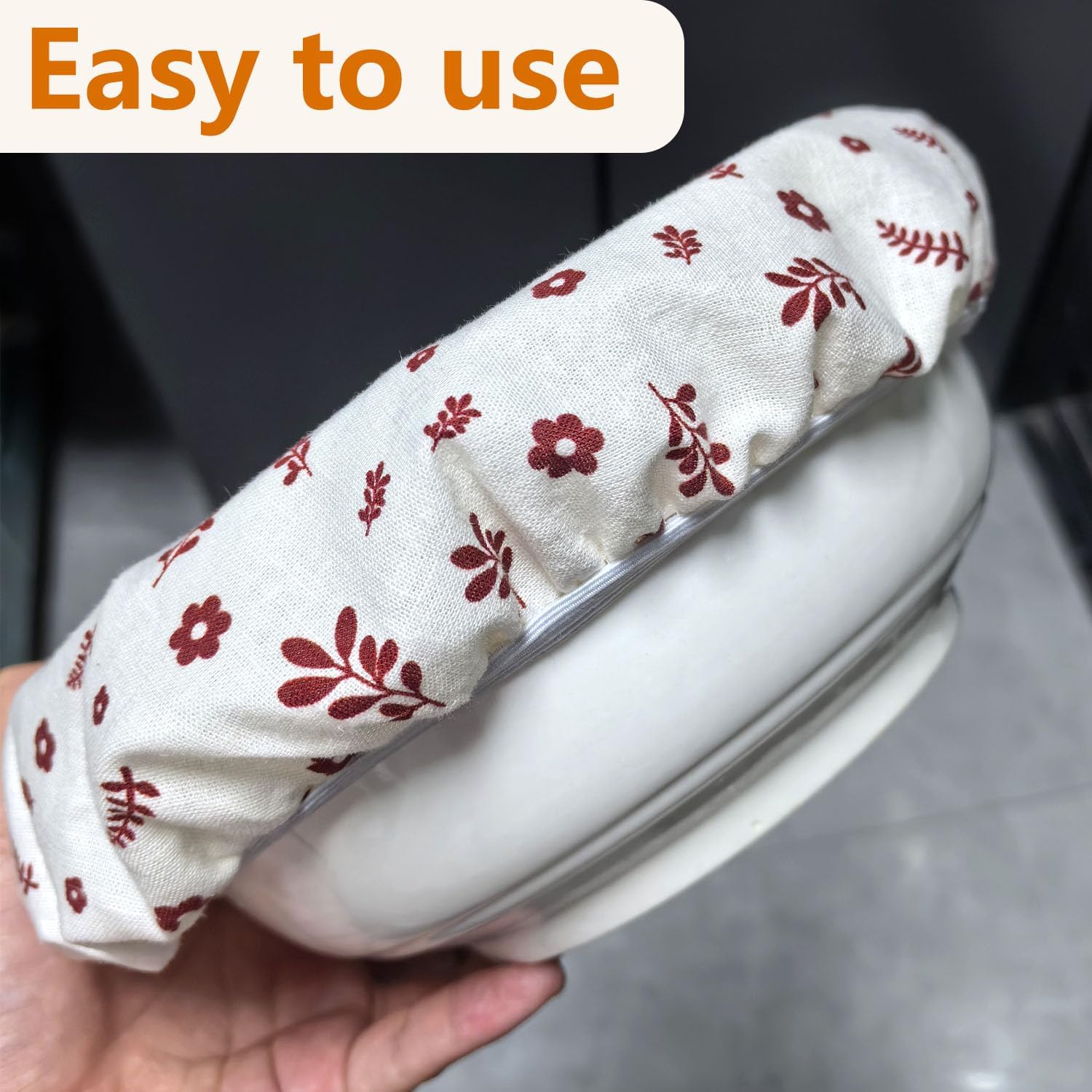 2 Pcs 10 Inch Bowl Covers for Bread Proofing Reusable Bowl Covers With Food-Grade TPU Lining Easy Cleaning for Sourdough Rising Food Storage