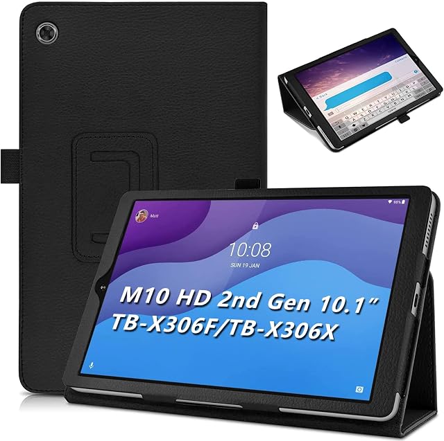 KATUMO Case compatible with Lenovo Tab M10 HD (2nd Gen) 10.1 inch TB-X306F/X306X Flip Case Book Cover, with Auto Wake-up (NOT FOR M10 TB-X605F/ M10 HD TB-X505/ M10 FHD Plus 10.3" TB-X606F/X606X)