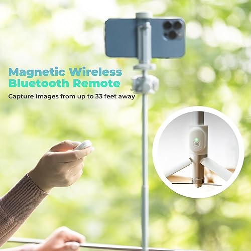 Miniatura 3 de KraftGeek Trípode para vlogging de 60 pulgadas para teléfono y cámara, palo selfie extensible para iPhone y Android, soporte de trípode de teléfono