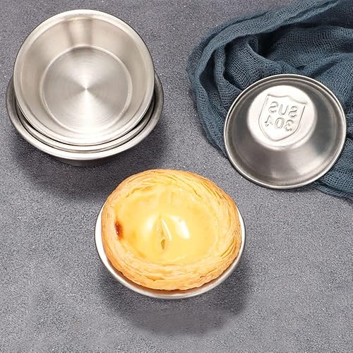 Miniatura 4 de 8 moldes para tarta de huevo, molde de acero inoxidable para hornear cupcakes, moldes de postre reutilizables para la cocina del hogar (M)