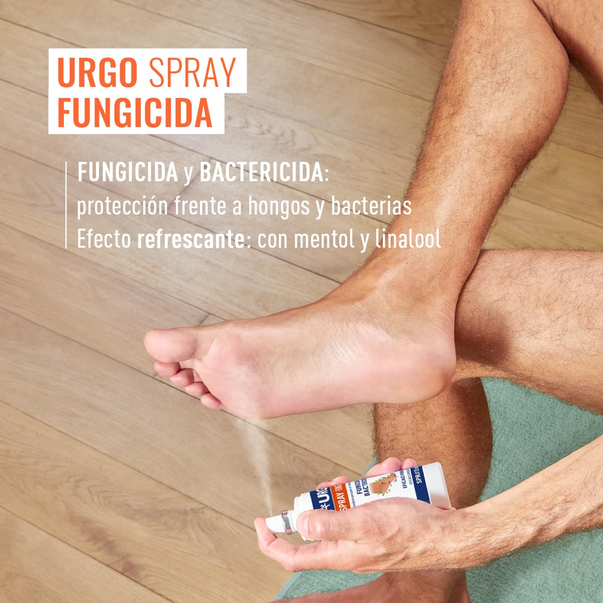 Urgo - Spray fungicida antiséptico - Elimina los hongos y las bacterias del mal olor - Efecto refrescante con mentol - 125 ml (El empaque puede variar)