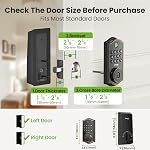 GHome Smart Fingerprint Door Lock for Front Door, 1.0s Unlock AI Self-Learning Keyless Entry Deadbolt with App Control, Keypad, Auto Lock, Digital Code Smart Lock for Home, Airbnb, Apartment, Garage