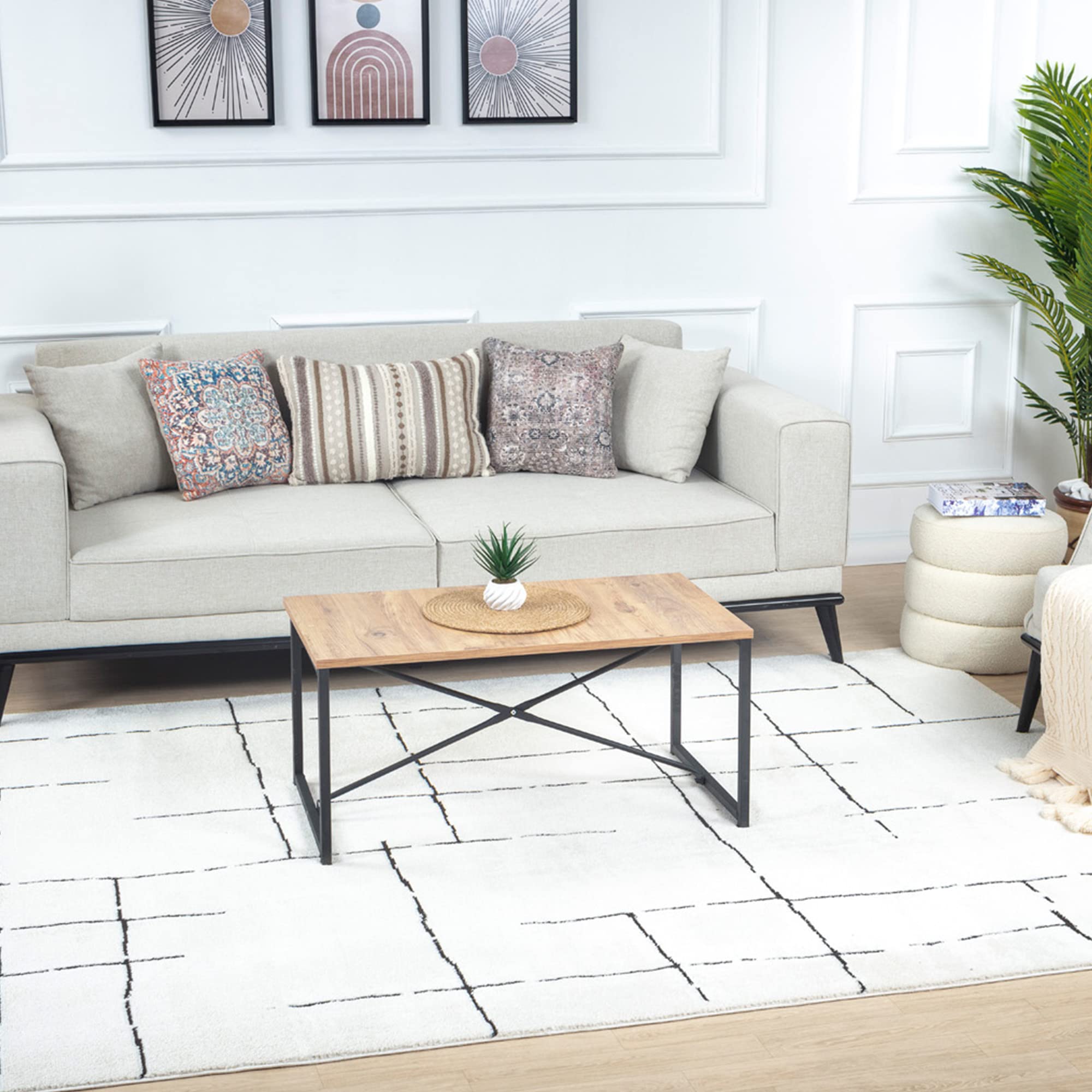 Livabliss Kalix Abstract - Living Room 160x213 cm, Dining Room, Lounge, Kitchen, Bedroom - Modern Marble, Soft Luxurious Easy Care Medium Pile Large, Grey, Black and Cream