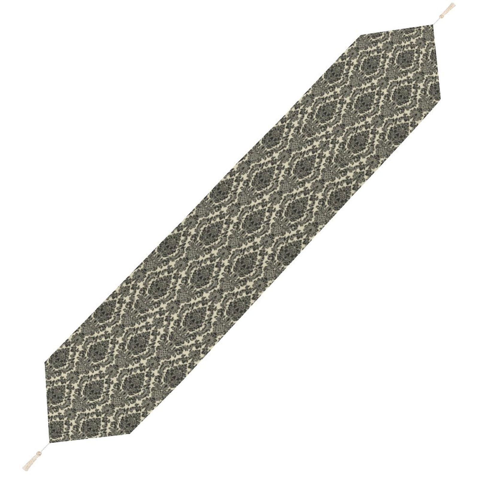 JZemdybill 178*33cm Table Runner with Tassel, Baroque Table Runner, Table Decoration for Kitchen, Party, Restaurant