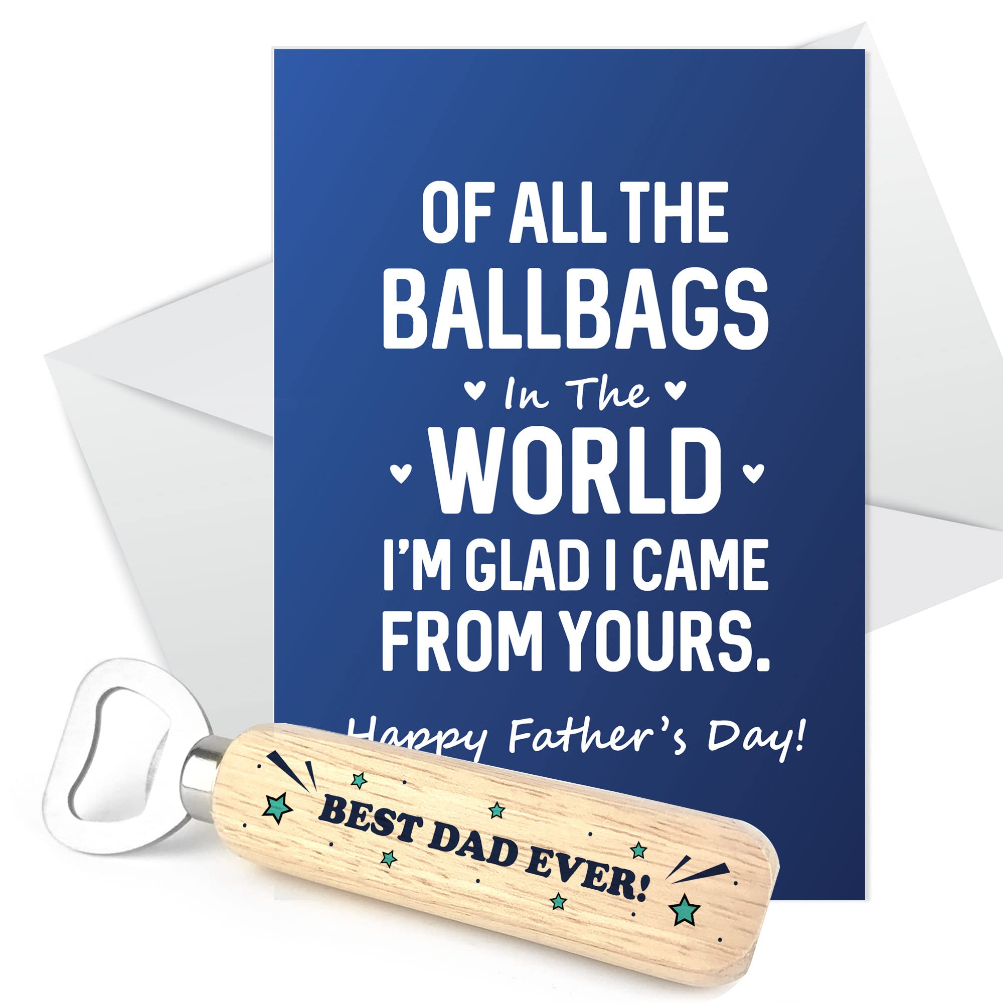 Red Ocean Fathers Day Card Funny Best DAD Gift Bottle Opener Dad Gifts from Daughter Son Fathers Day Gift for Him