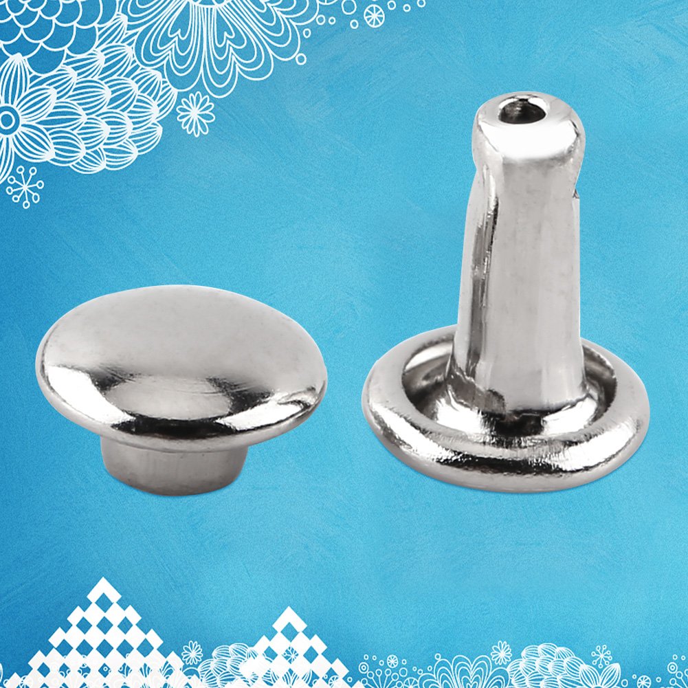 QUARKZMAN 100 stuks klinknagels van leer, 6 mm, ronde kop
