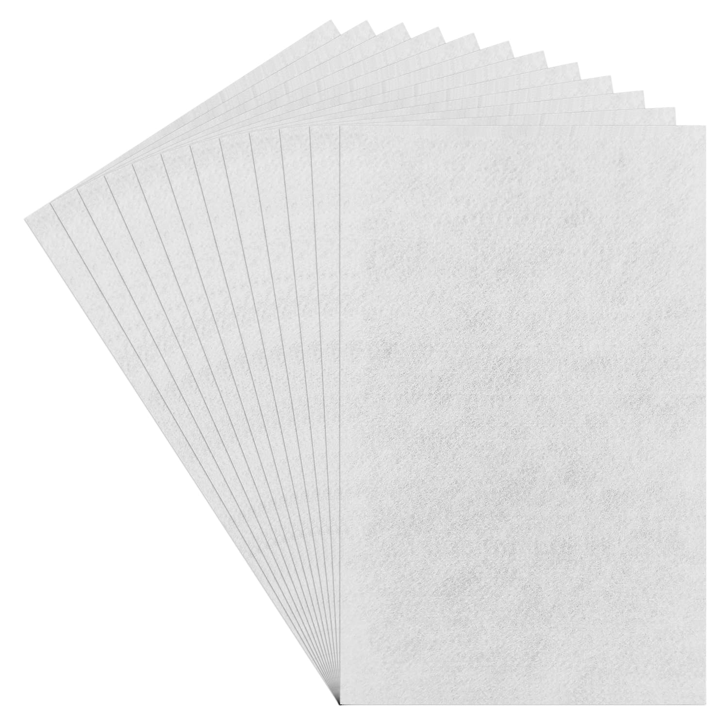 XYQMLY 12 Pcs Felt Fabric Sheets, 1mm Thick Soft Felt Sheets for Crafts, 7" x 11" Craft Felt Square for DIY and Sewing Projects, White