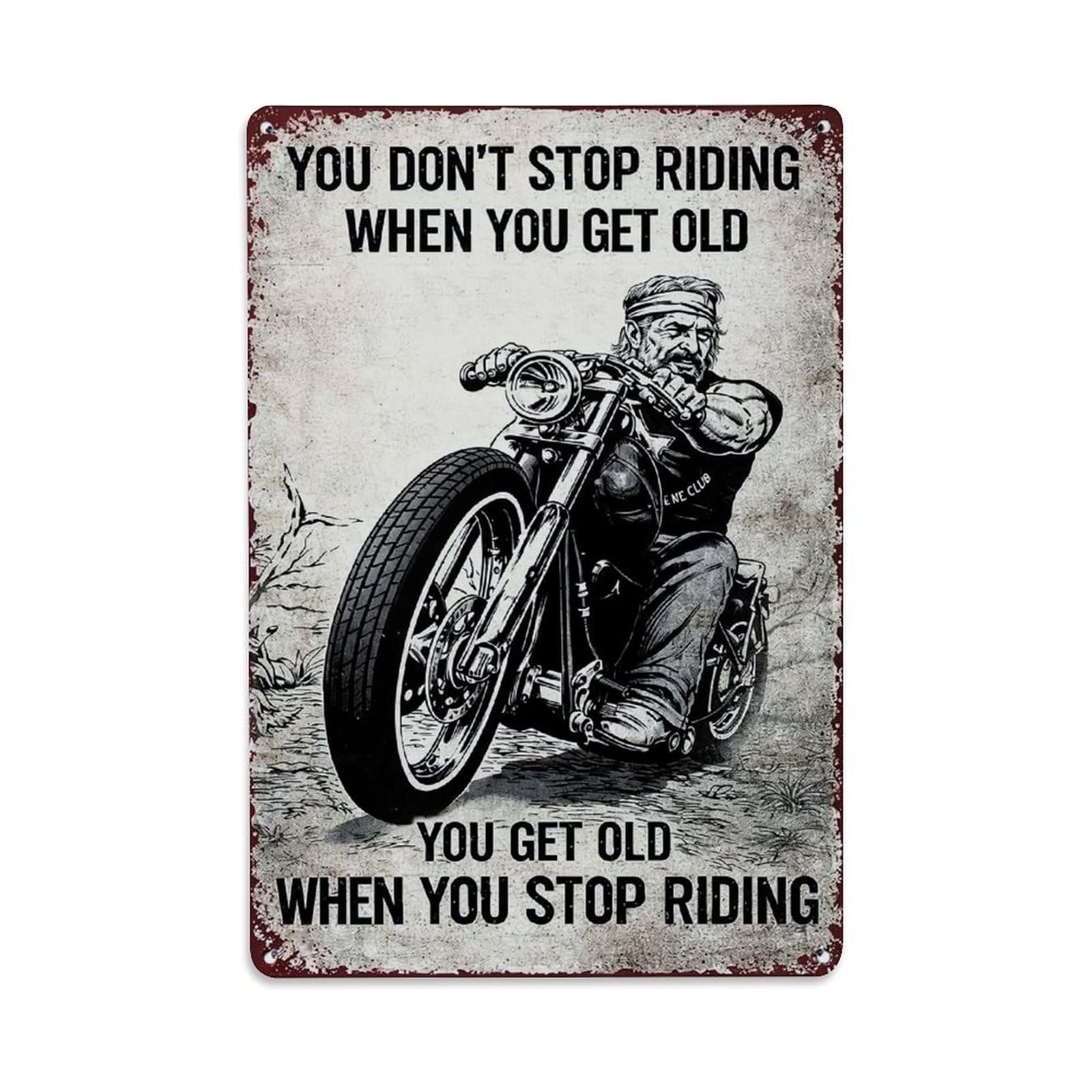Jdfenggu Vintage Motorcycle Rider Style Art Retro Metal Tin Sign, Decor Art Poster For Bar, Home, Man Cave, Kitchen, Laundry Room Gift 8X12inch