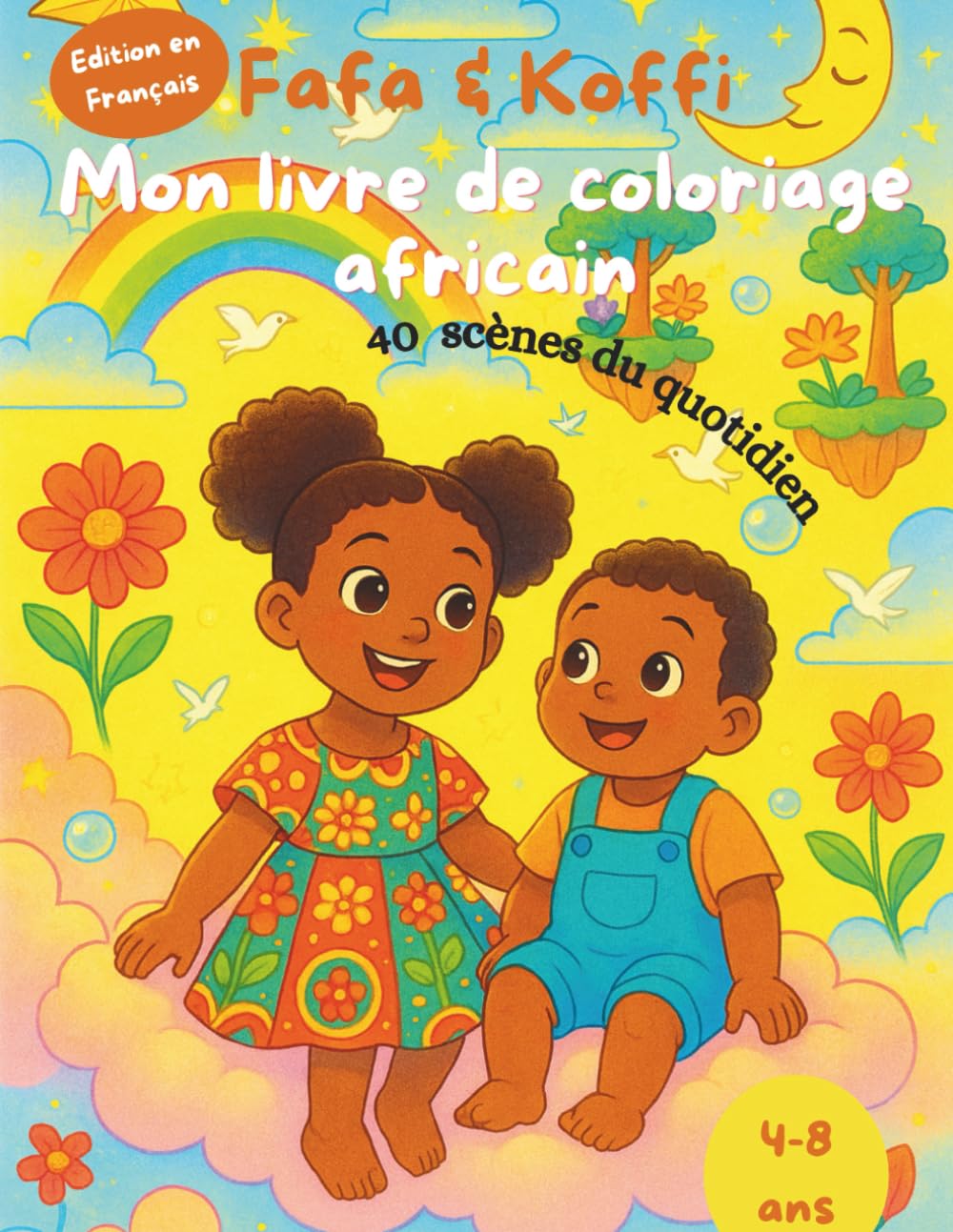 Fafa & Koffi - Mon livre de coloriage africain: Edition en français - 40 scènes du quotidien