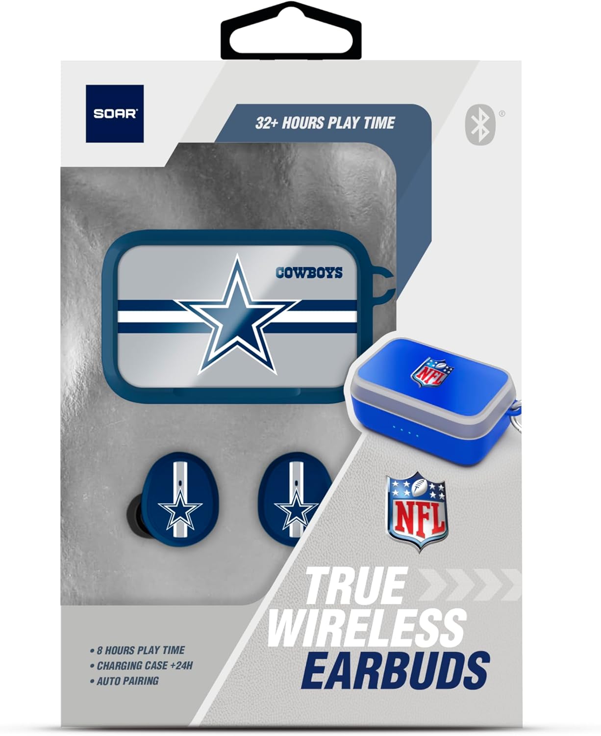 SOAR NFL Wireless Sport Earbuds: Comfortable Fit & Convenient Charging