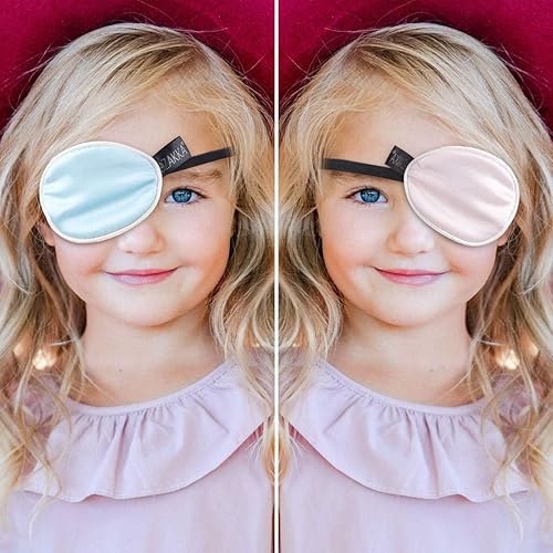 Miniatura 9 de eZAKKA Parches para ojos para adultos y niños, ojo izquierdo y derecho, 2 parches de seda para ojos perezosos después de cirugía, ambliopía, negro y