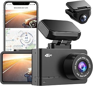 WOLFBOX Dash Cam Front and Rear, D07 4K Dash Camera for Cars with WiFi GPS, 4K/2.5K + 1080P Dual Dashcam with 2.45" LCD, 170°FOV, Night Vision, Loop Recording, Smart Parking Monitor, Magnetic Mount