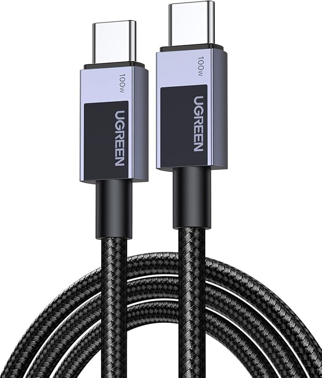 UGREEN Zapix Cable USB C 100W 20V 5A Carga Rápida PD Trenzado Nylon (1M)