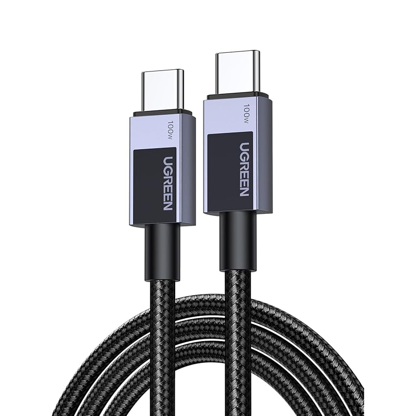 UGREEN 100W Cavo USB C PD 3.0, Cable Type C Ricarica Rapida 20V 5A Lega di Alluminio, Compatibile con MacBook, iPad Air, ASUS, iPhone 17 Pro Max Air/16/15, Galaxy S25/S24, Pixel 10/9. 1M