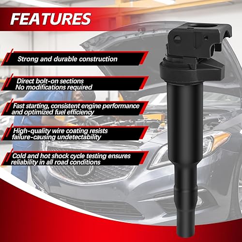 Miniatura 7 de Paquete de 6 bobinas de encendido, repuesto OEM # 0221504470, compatible con BMW 325i 328i 335i 525i 528i 530i 535i 545i 650i X3 X5 M5 M6 Z4 Mini