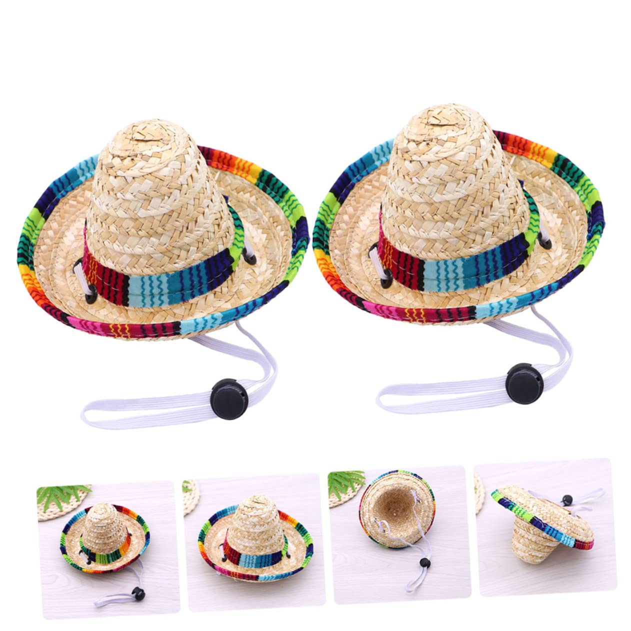 BESPORTBLE 2Pcs Pet Cute Dog Sombrero for Parties Birthdays and Daily and Comfortable Dog Caps for Pet Decor and Celebration