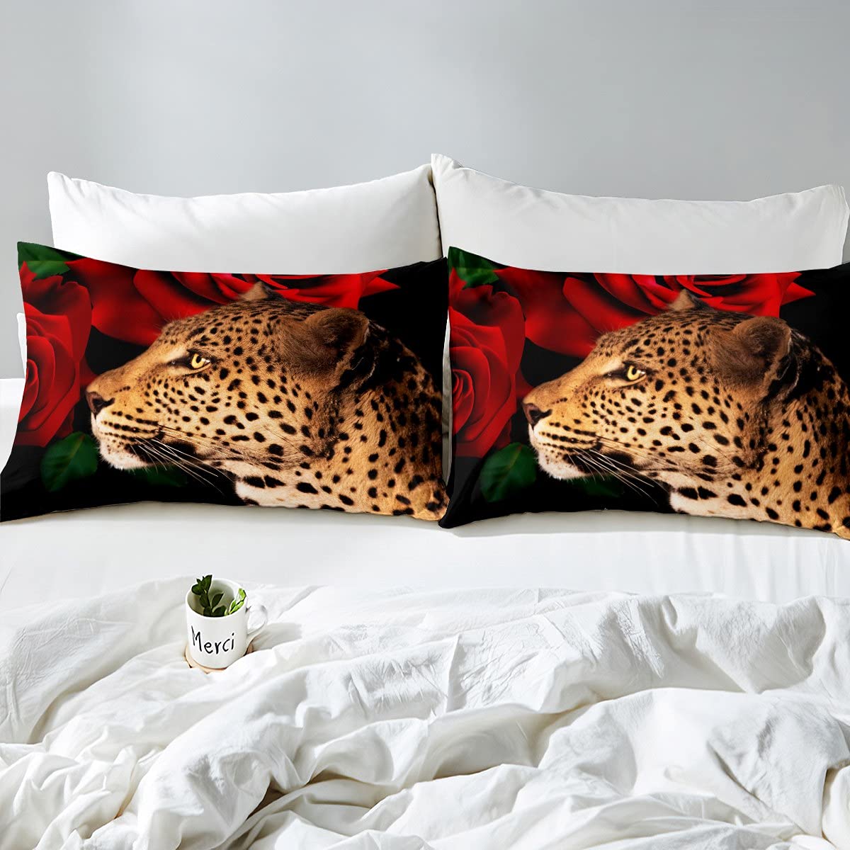 Luipaard Kids Dekbedovertrek Safari Cheetah Beddengoed Set Paars Vuur