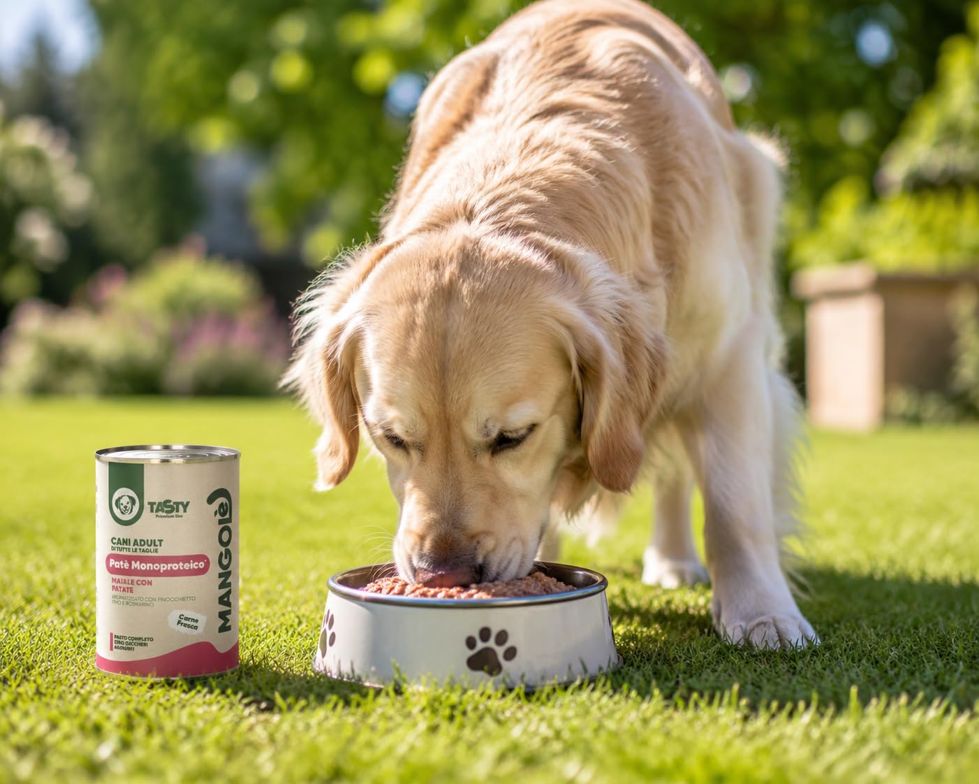 Dog Patè Monoproteico Maiale con Patate 400 g Alimento Umido Completo per Cani Adulti Aromatizzato con Finocchietto, Timo e Rosmarino (24 Pezzi)