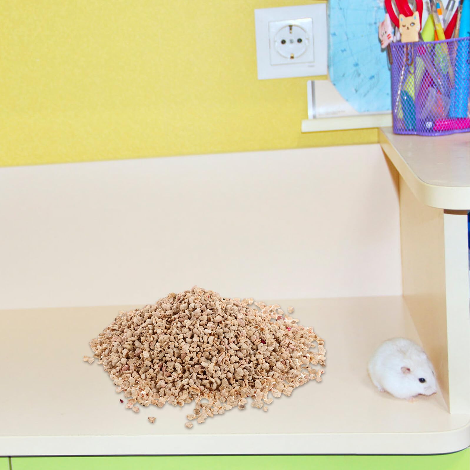 iplusmile 1000g Lettiera per Criceti di Rivestimento Naturale di Pannocchie di Mais per Gabbie di Piccoli Animali Domestici Come Coniglietti Scoiattoli Gerbilli e Porcellini Additivi
