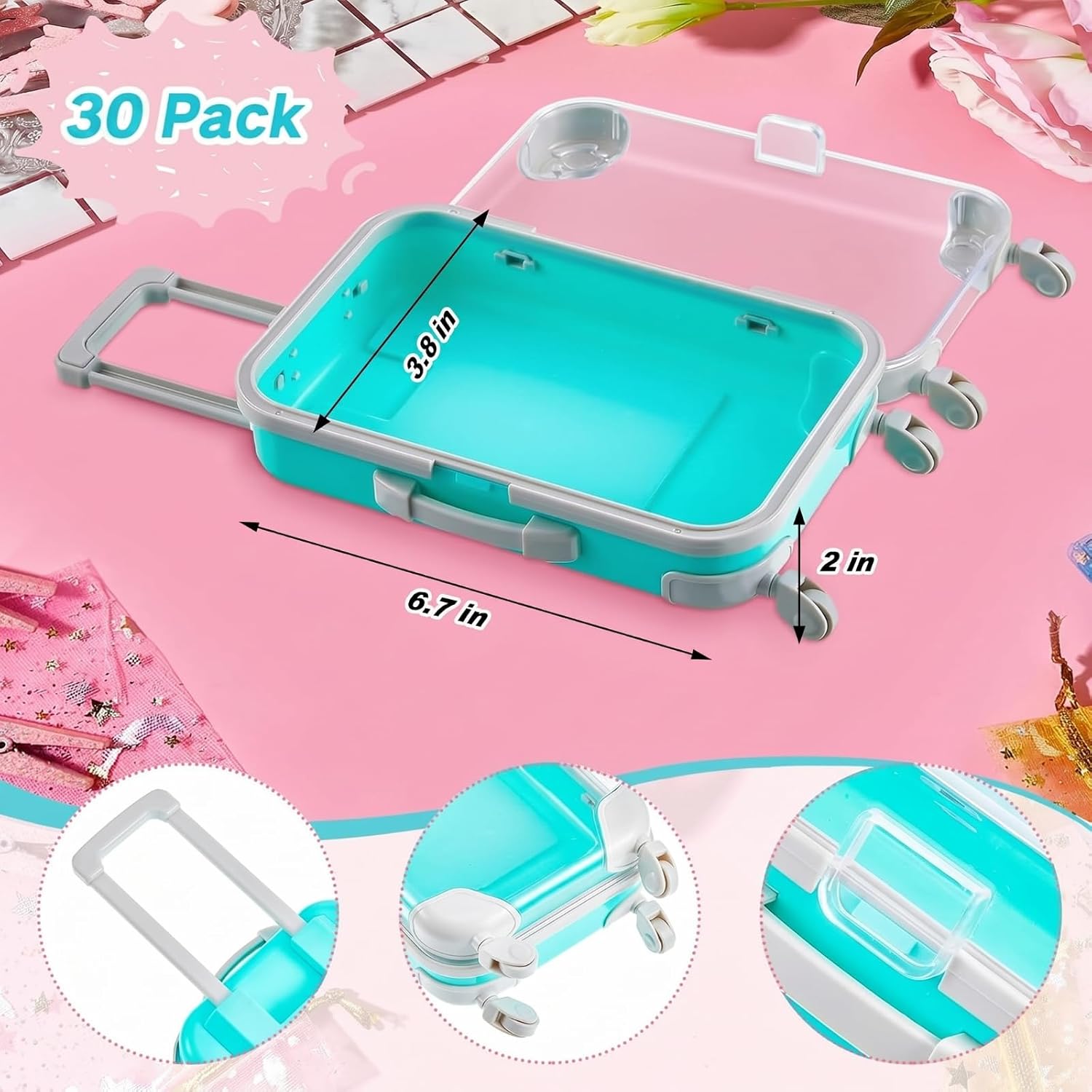 Juexica 30 Pcs Mini Suitcase Favor Gift Box, 9 Colors