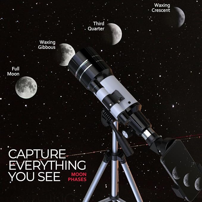 Telescopio Refractor de 70mm para Principiantes con Trípode miniatura 6