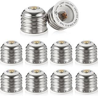 UL規格認定E26 - E12ソケットアダプターミディアムから燭台電球ソケットスクリューバルブコンバーター、最大ワット数75W、200℃耐熱