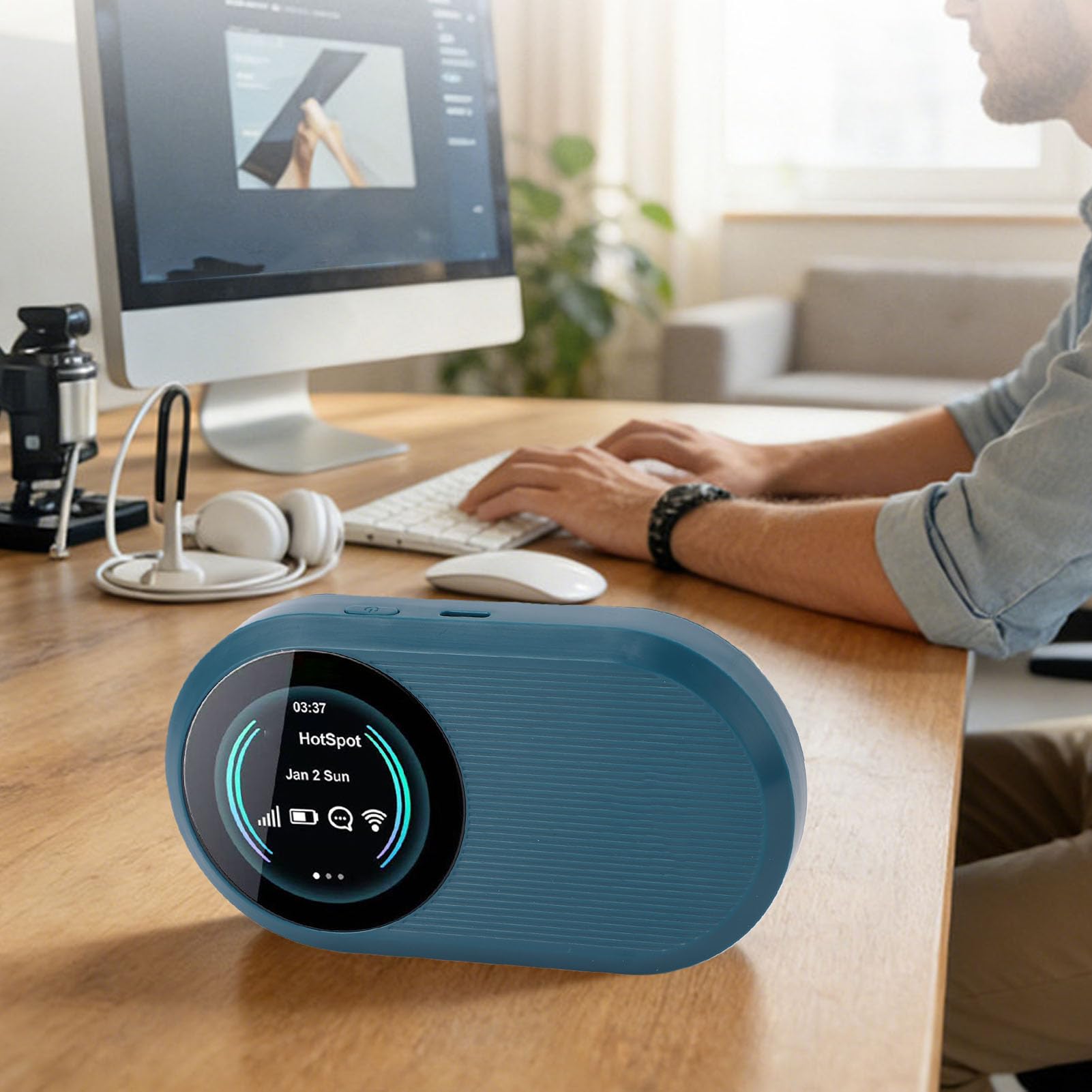 GOWENIC Router Mobile 4G WiFi6, Hotspot Tascabile Ad Alta velocità da 300 Mbps con Slot per Scheda SIM per 10 Dispositivi (Versione UE (1.3.5.7.8.20.38.40.41, WCDMA: 1.5.8))
