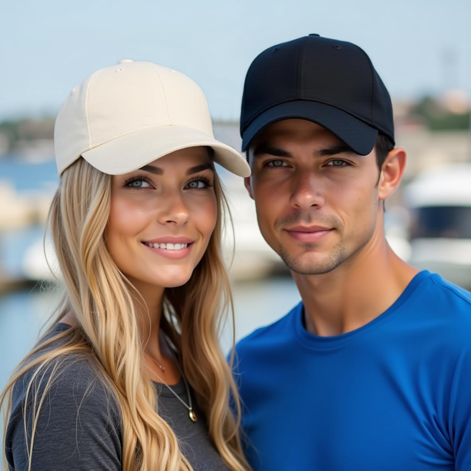 Baseball Cap for Men Women Washed Cotton Unstructured Baseball Hats Breathable Unisex Golf Dad Hat (US, Alpha, Medium, Large, 2Pcs Black and Beige) - Image 5
