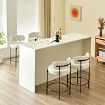 Tabourets de comptoir Ensemble de 2, Tabourets modernes, Tabouret de comptoir de cuisine ronde, tabouret avec jambes en métal noir, tabillon de repose-pieds (jambes blanches/noires) (ensemble de 2) (Jambes blanches/noires)