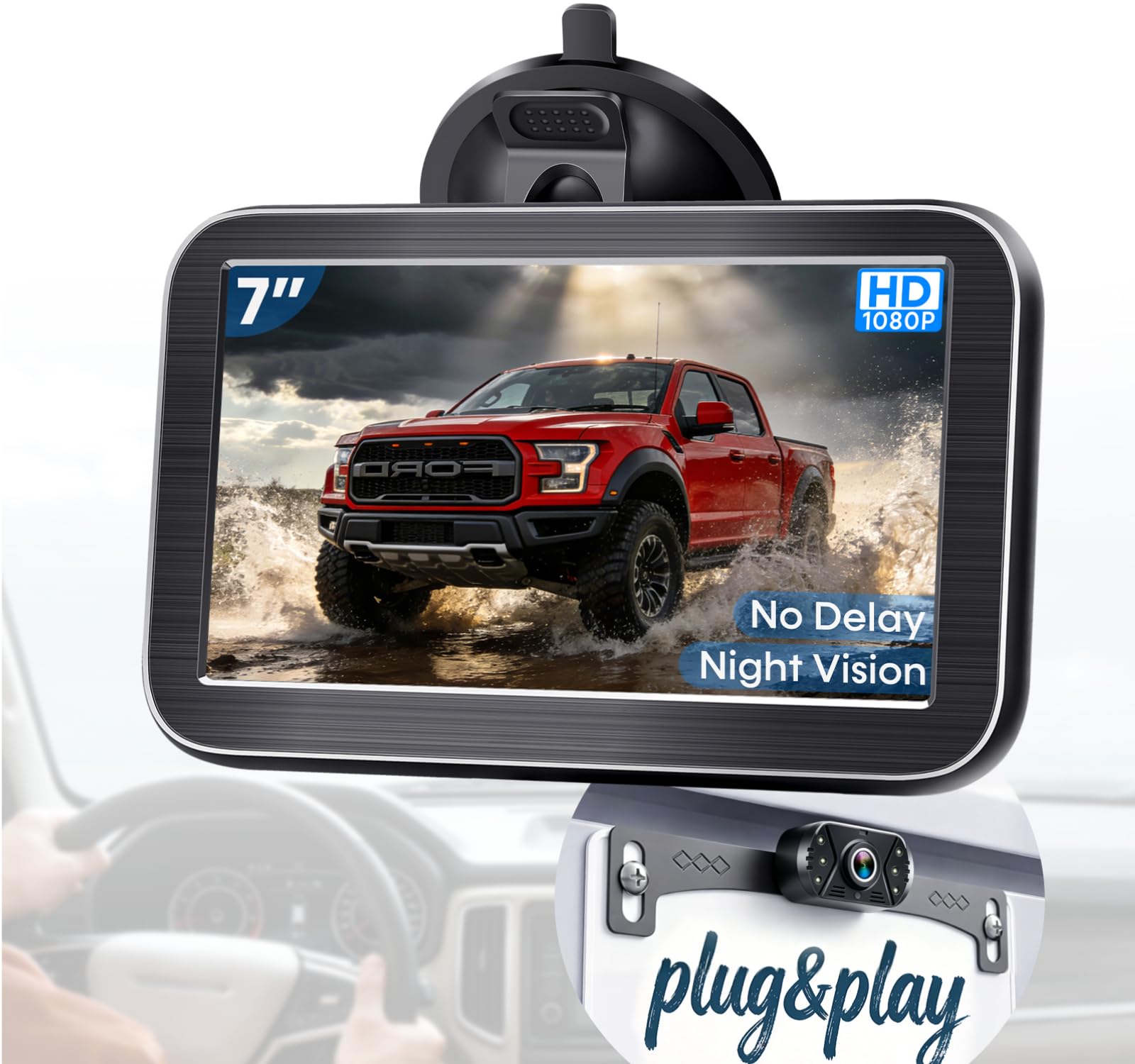 LeeKooLuu Backup Camera Kit with 7 Inch Monitor