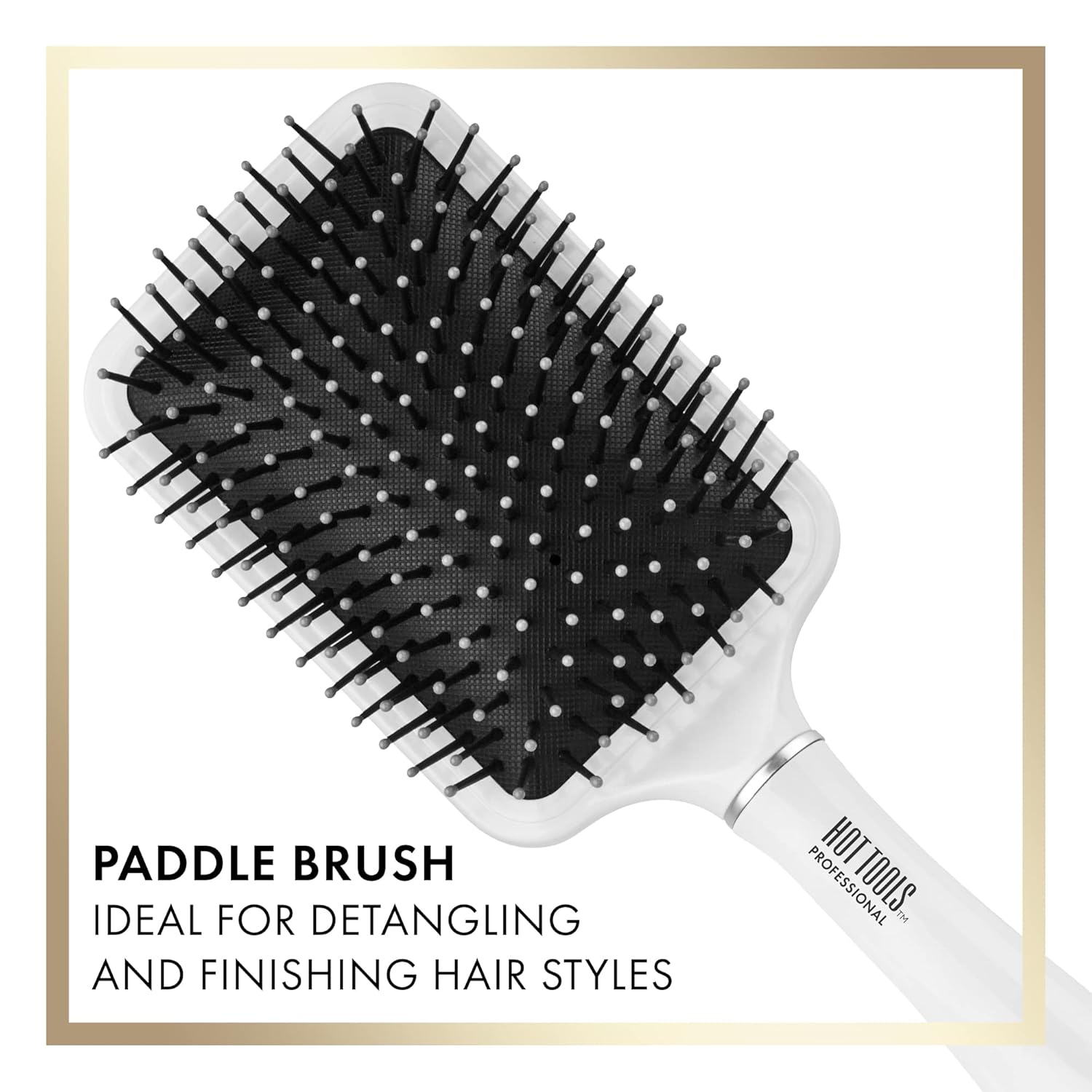 Hot Tools Pro Artist™ White Gold Collection Charcoal Infused Paddle Brush | Hair Refresh : Beauty & Personal Care