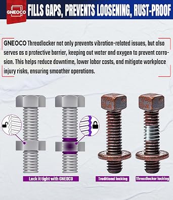 Thread Lock 222 Low Strength 1.69 Fl oz/50 ml, Lock & Seal Nuts, Bolts, Fasteners and Metals, Purple Threadlocker Prevent Loosening and Corrosion (50ml)
